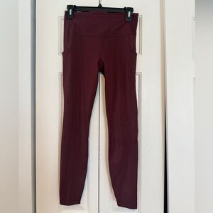 Athleta Maroon Ultimate Stash Pocket Leggings